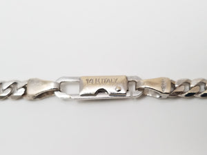 14k White Gold Curb Link 18" Chain Necklace