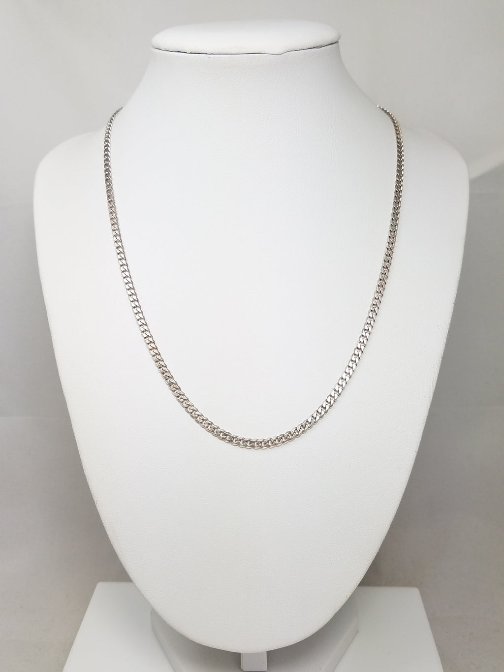 14k White Gold Curb Link 18" Chain Necklace