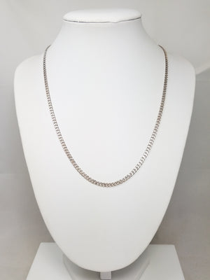 14k White Gold Curb Link 18" Chain Necklace