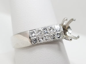 Platinum 1ctw Invisible Set Natural Diamond Engagement Ring Mount