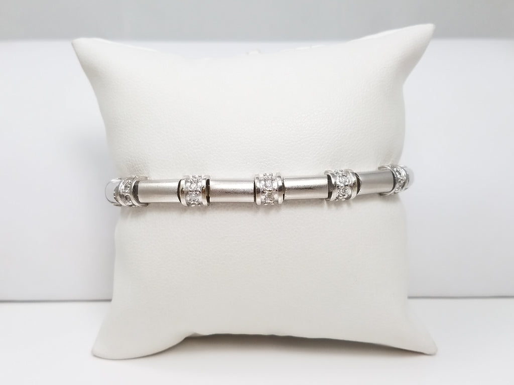 Glamorous 3/4ctw Natural Diamond 14k White Gold Bracelet