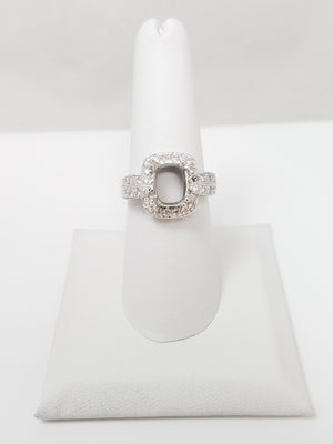 Stunning 14k White Gold Natural Diamond Ring Mount