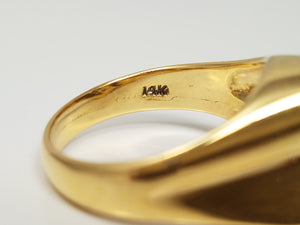 Chic 14k Yellow Gold "B" Initial Natural Diamond Ring