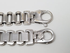 Bold 8" Solid 14k White Gold Fancy Link Bracelet
