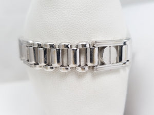 Bold 8" Solid 14k White Gold Fancy Link Bracelet