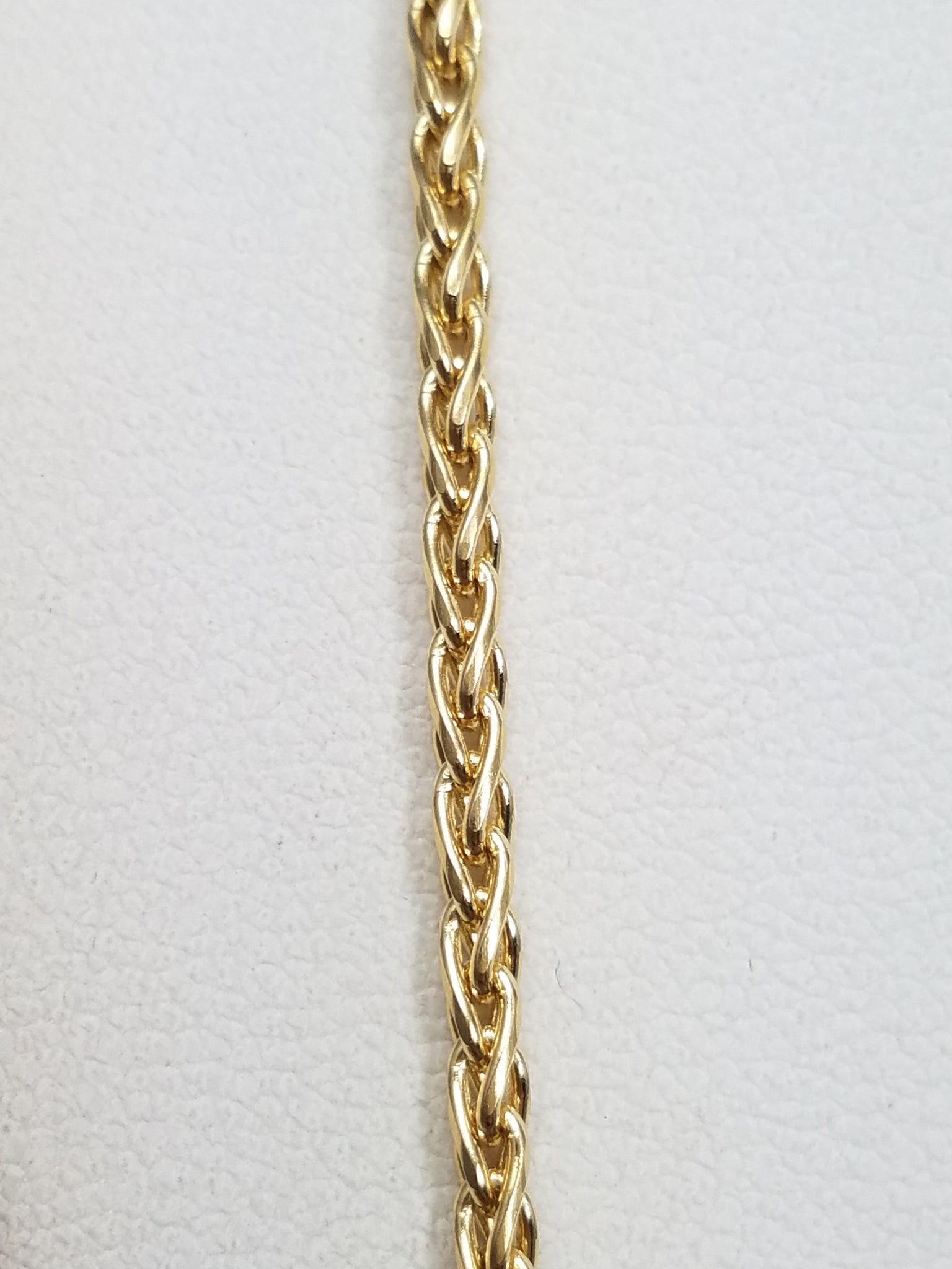 Gleaming 24" 14k Yellow Gold Wheat Chain Necklace