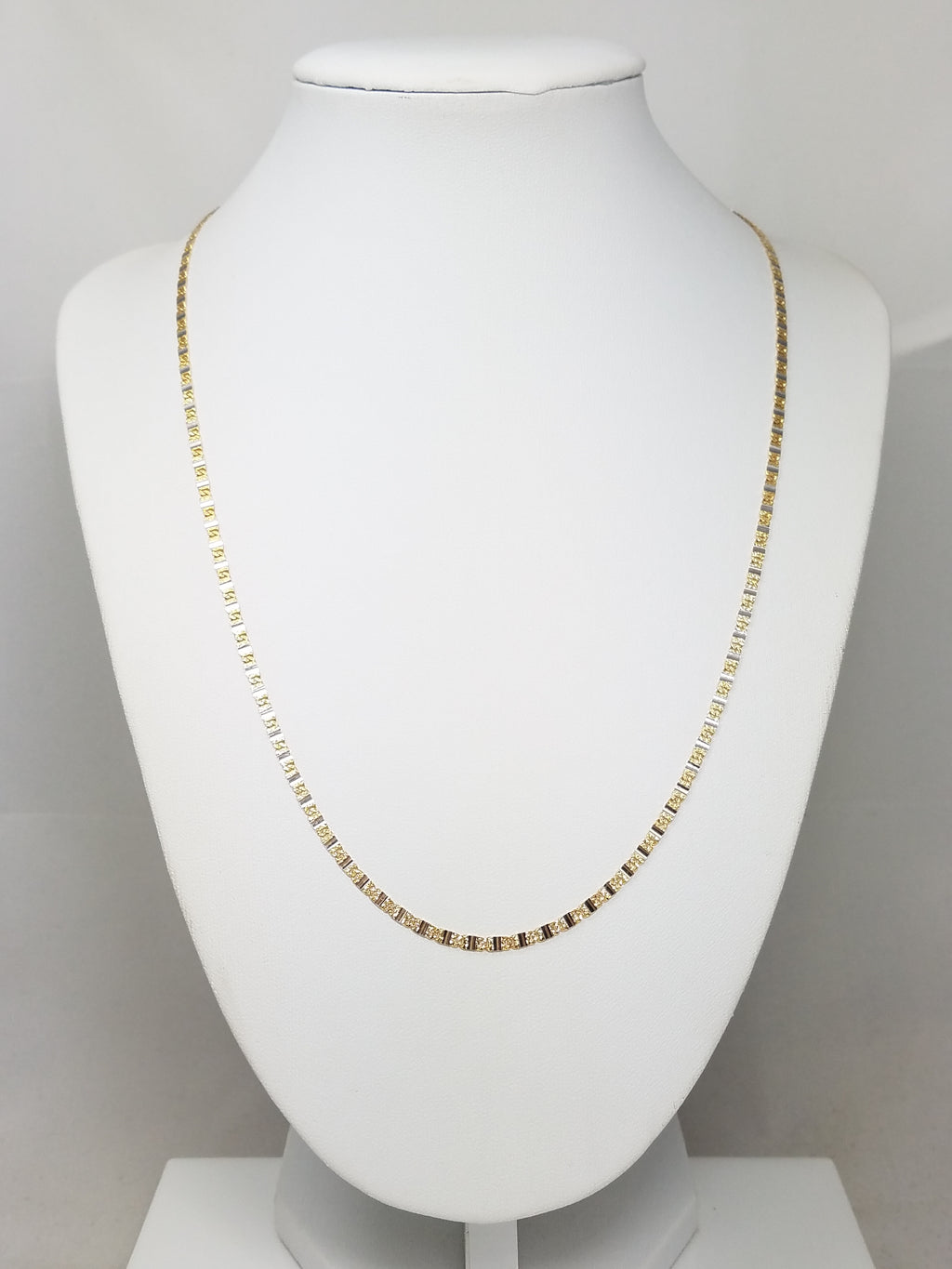 Glowing Fancy Link 14k Two Tone Gold 20" Necklace