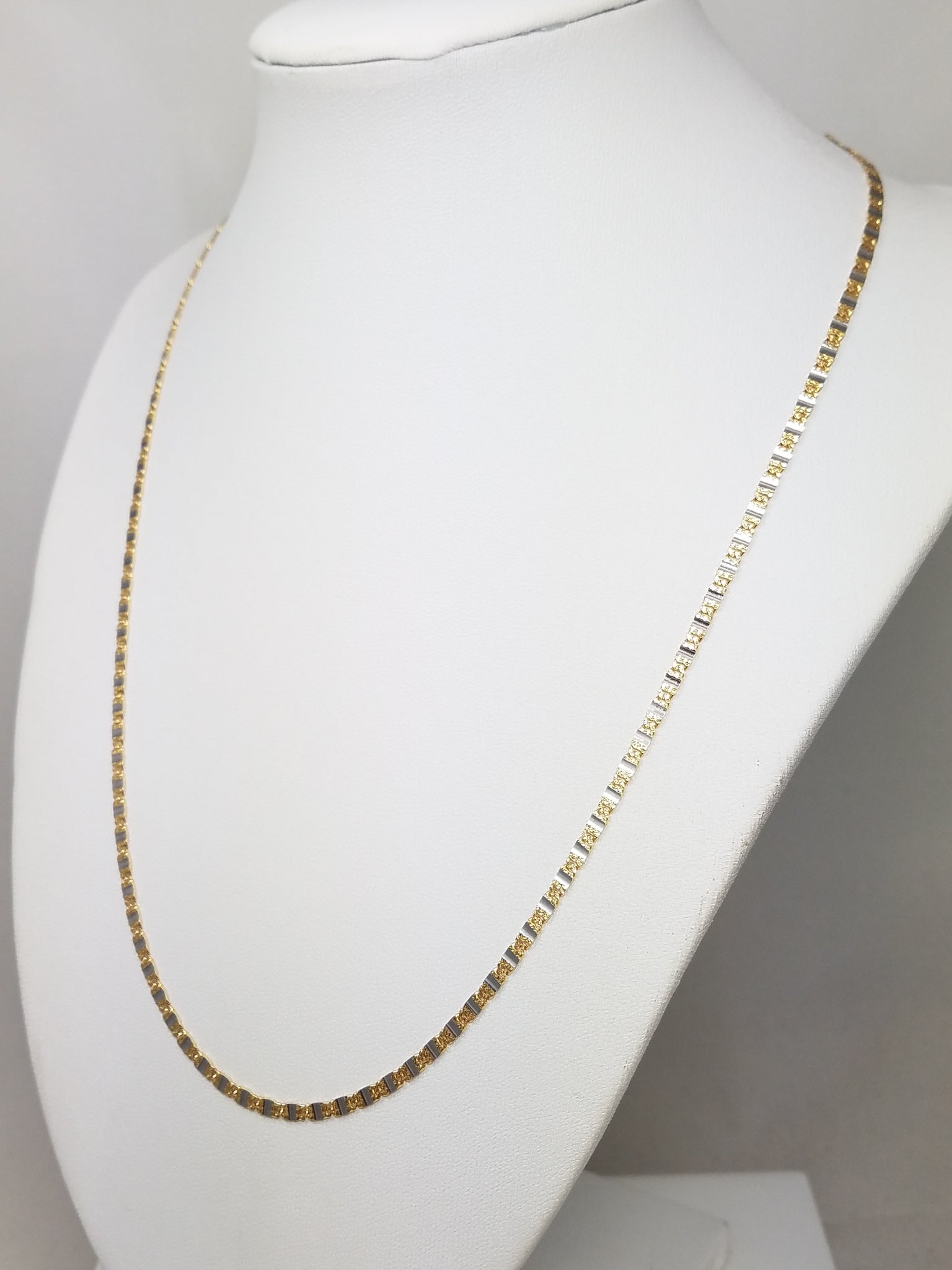 Glowing Fancy Link 14k Two Tone Gold 20" Necklace