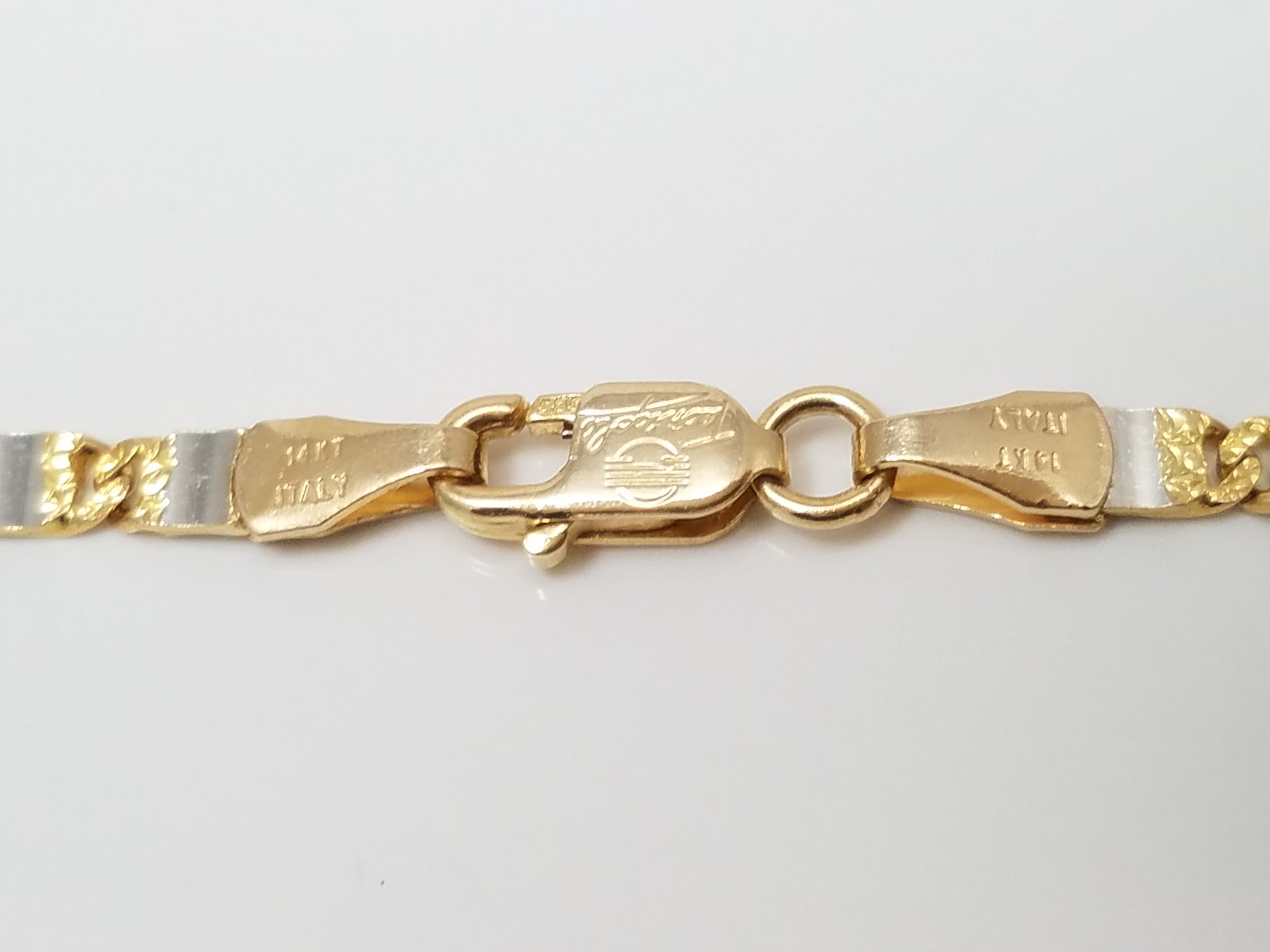 Glowing Fancy Link 14k Two Tone Gold 20" Necklace