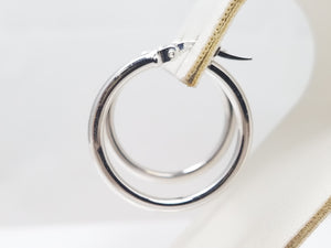 Classic 18k White Gold Hollow Hoop Earrings