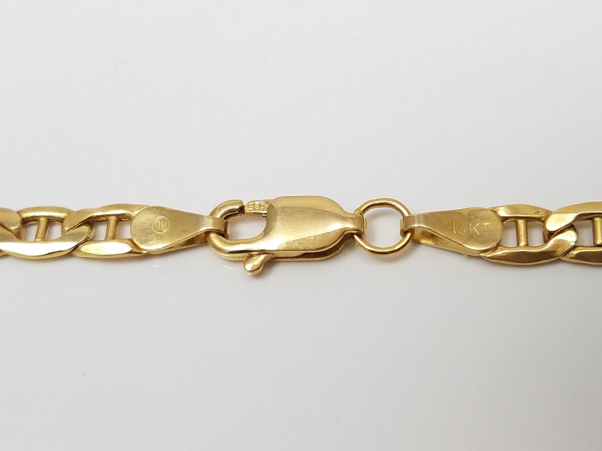 Swanky 22" Hollow 14k Yellow Gold Mariner Link Chain Necklace