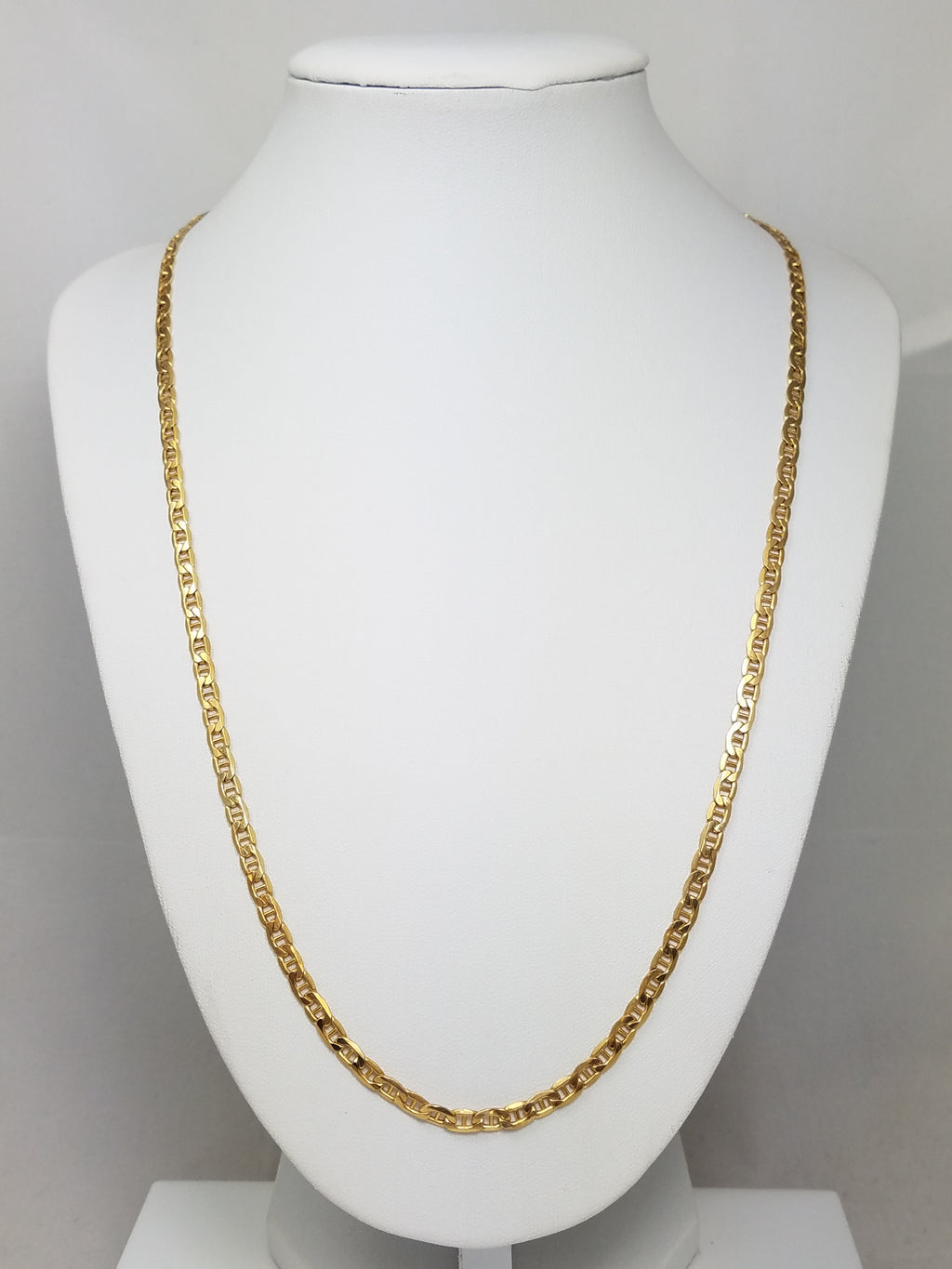 Swanky 22" Hollow 14k Yellow Gold Mariner Link Chain Necklace