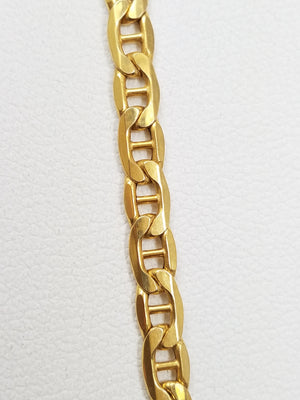 Swanky 22" Hollow 14k Yellow Gold Mariner Link Chain Necklace