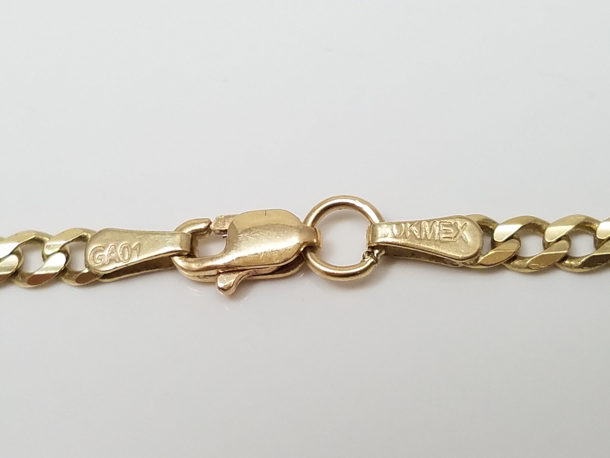 Simple 22" Solid 10k Yellow Gold Curb Link Chain Necklace