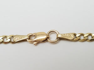 Simple 22" Solid 10k Yellow Gold Curb Link Chain Necklace