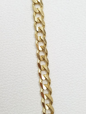 Simple 22" Solid 10k Yellow Gold Curb Link Chain Necklace