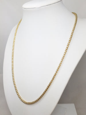 Sparkly Diamond Cut 10k Two Tone Gold 20" Popcorn Necklace