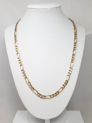Marvelous 14k Yellow Gold 20.5" Hollow Figaro Link Chain