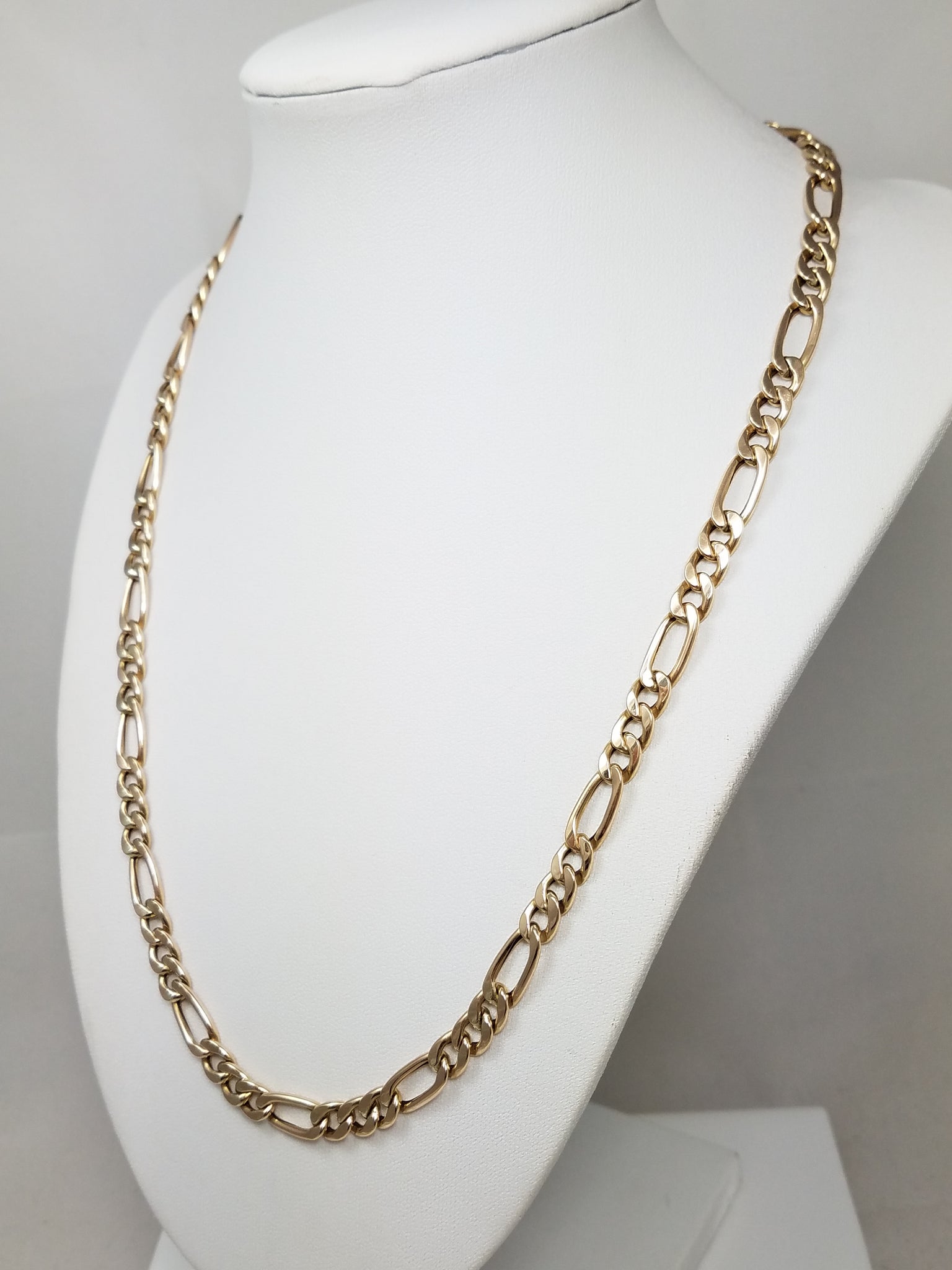 Marvelous 14k Yellow Gold 20.5" Hollow Figaro Link Chain