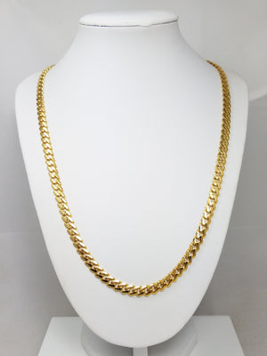Remarkable 22" 14k Yellow Gold Hollow Curb Link Chain Necklace