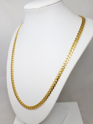 Remarkable 22" 14k Yellow Gold Hollow Curb Link Chain Necklace