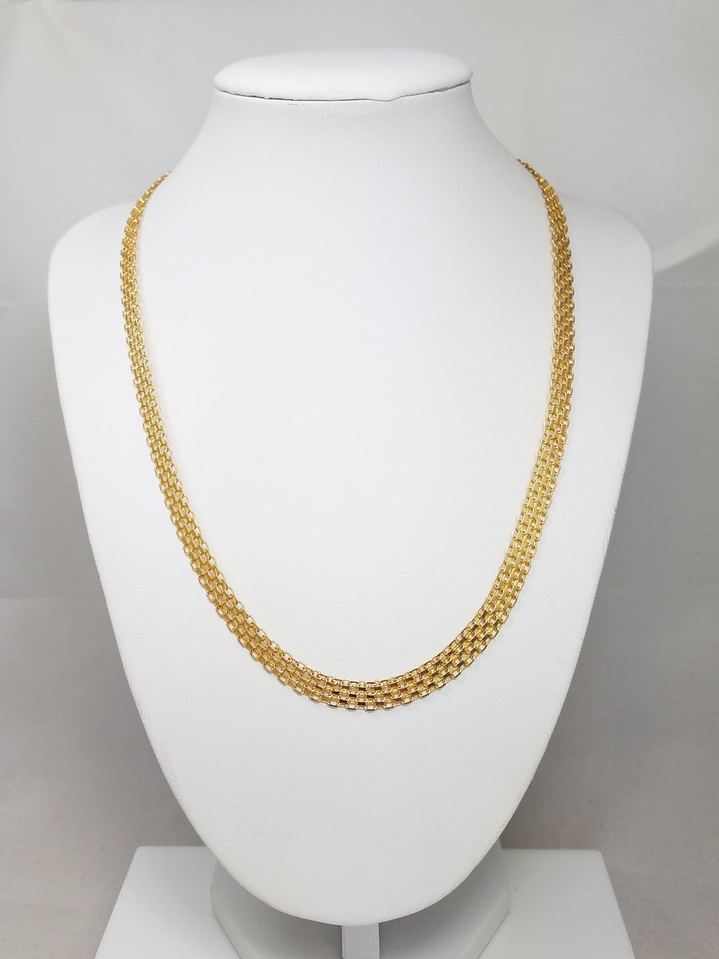 Finest 14k Yellow Gold Solid Bismark Link 20" Necklace