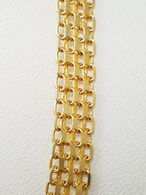 Finest 14k Yellow Gold Solid Bismark Link 20" Necklace