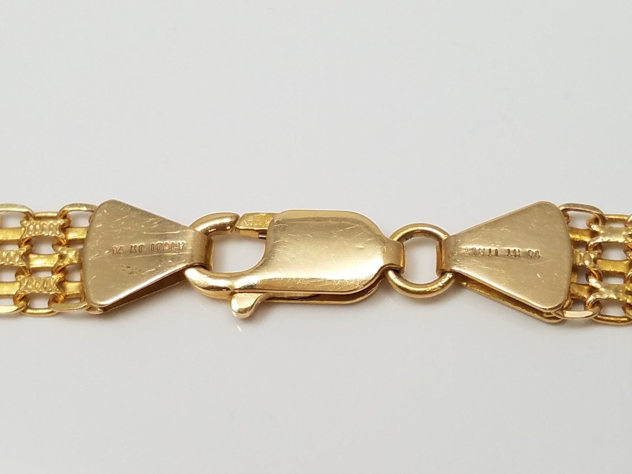 Finest 14k Yellow Gold Solid Bismark Link 20" Necklace