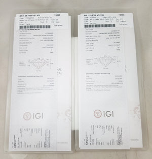 Exquisite NEW 14k White Gold IGI Certified 2.19ctw Lab Grown Diamond Solitaire Earrings