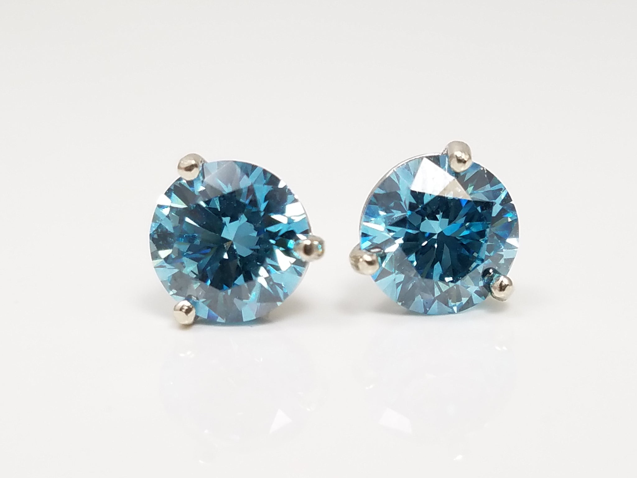 Exquisite NEW 14k White Gold IGI Certified 2.19ctw Lab Grown Diamond Solitaire Earrings