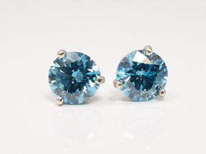 Exquisite NEW 14k White Gold IGI Certified 2.19ctw Lab Grown Diamond Solitaire Earrings