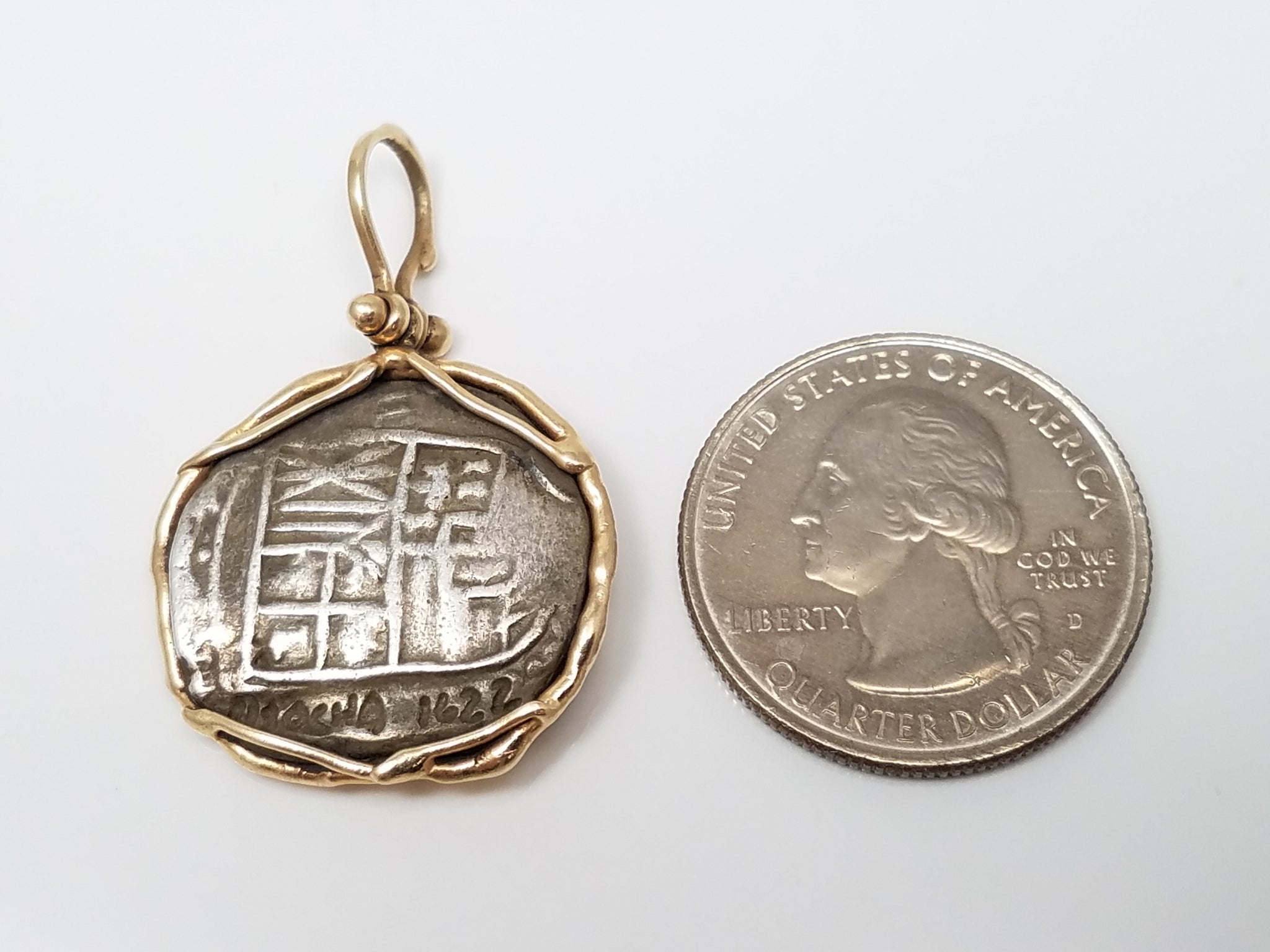 $625 Retail Authentic 14k Yellow Gold Silver Atocha Replica Pendant