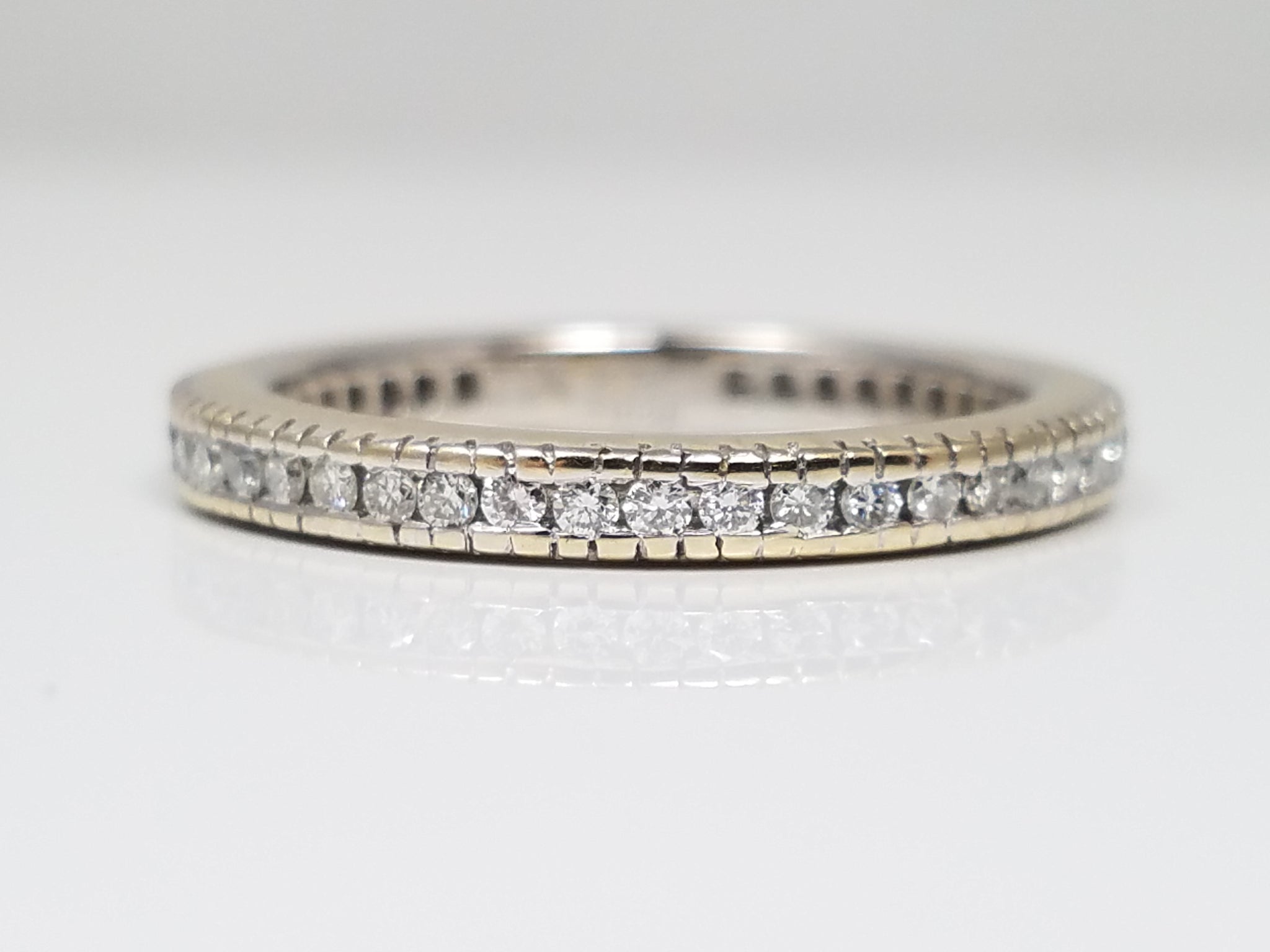 Brilliant 18k White Gold .38ctw Natural Diamond Eternity Ring Band