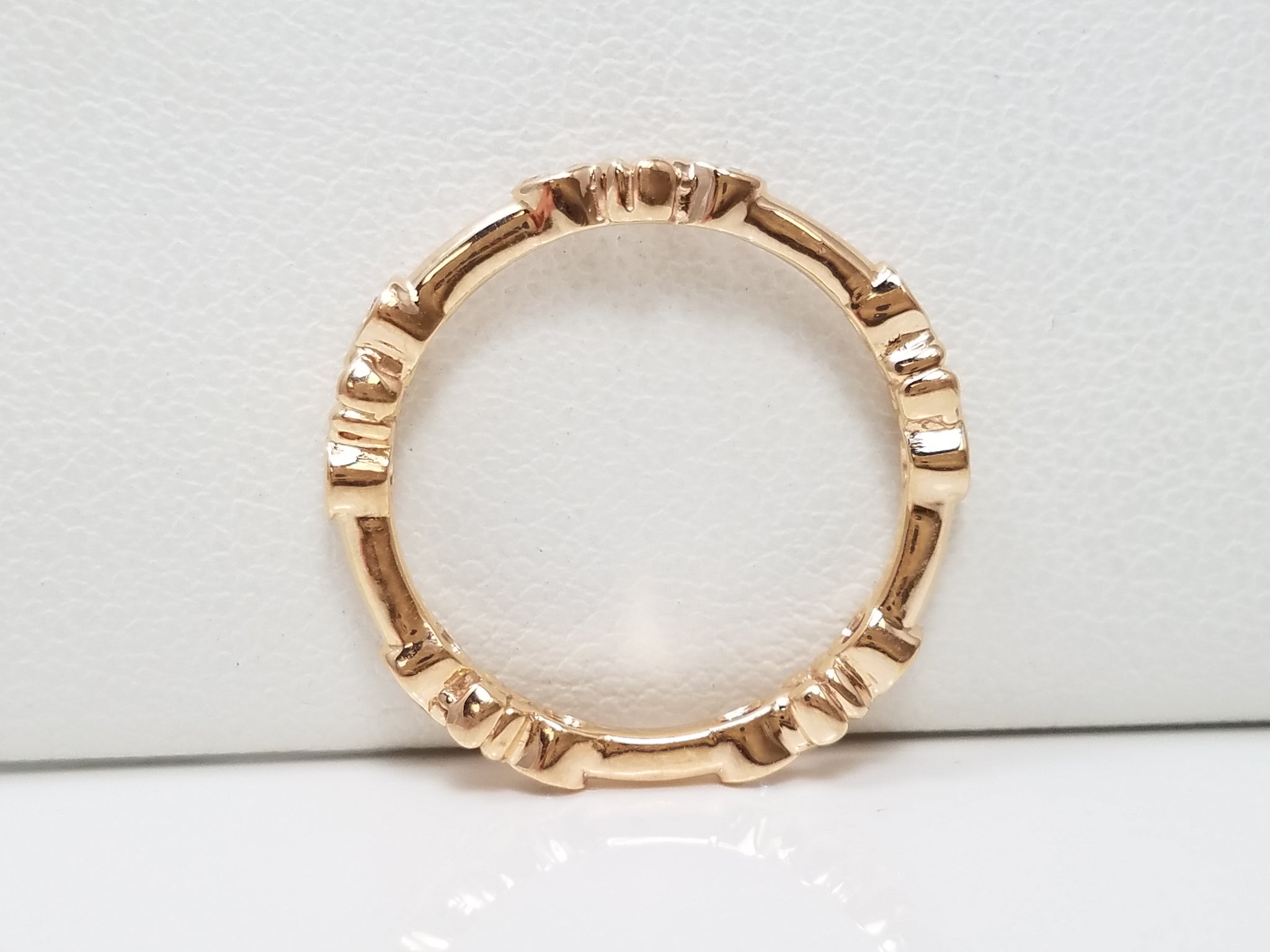 Enchanting 18k Rose Gold Natural Diamond Eternity Ring Band