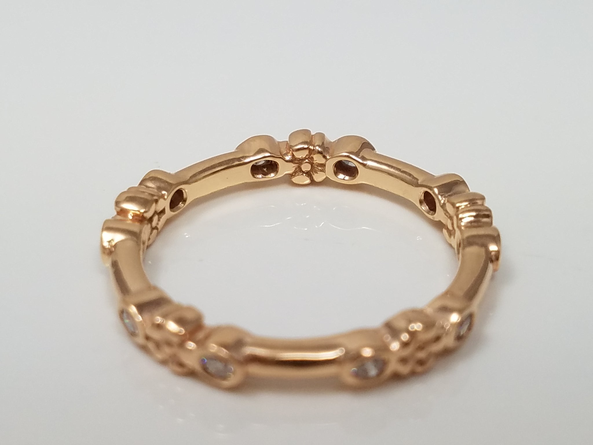 Enchanting 18k Rose Gold Natural Diamond Eternity Ring Band