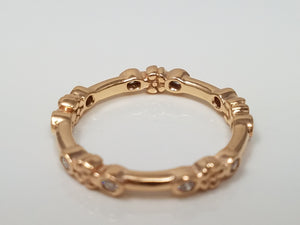Enchanting 18k Rose Gold Natural Diamond Eternity Ring Band