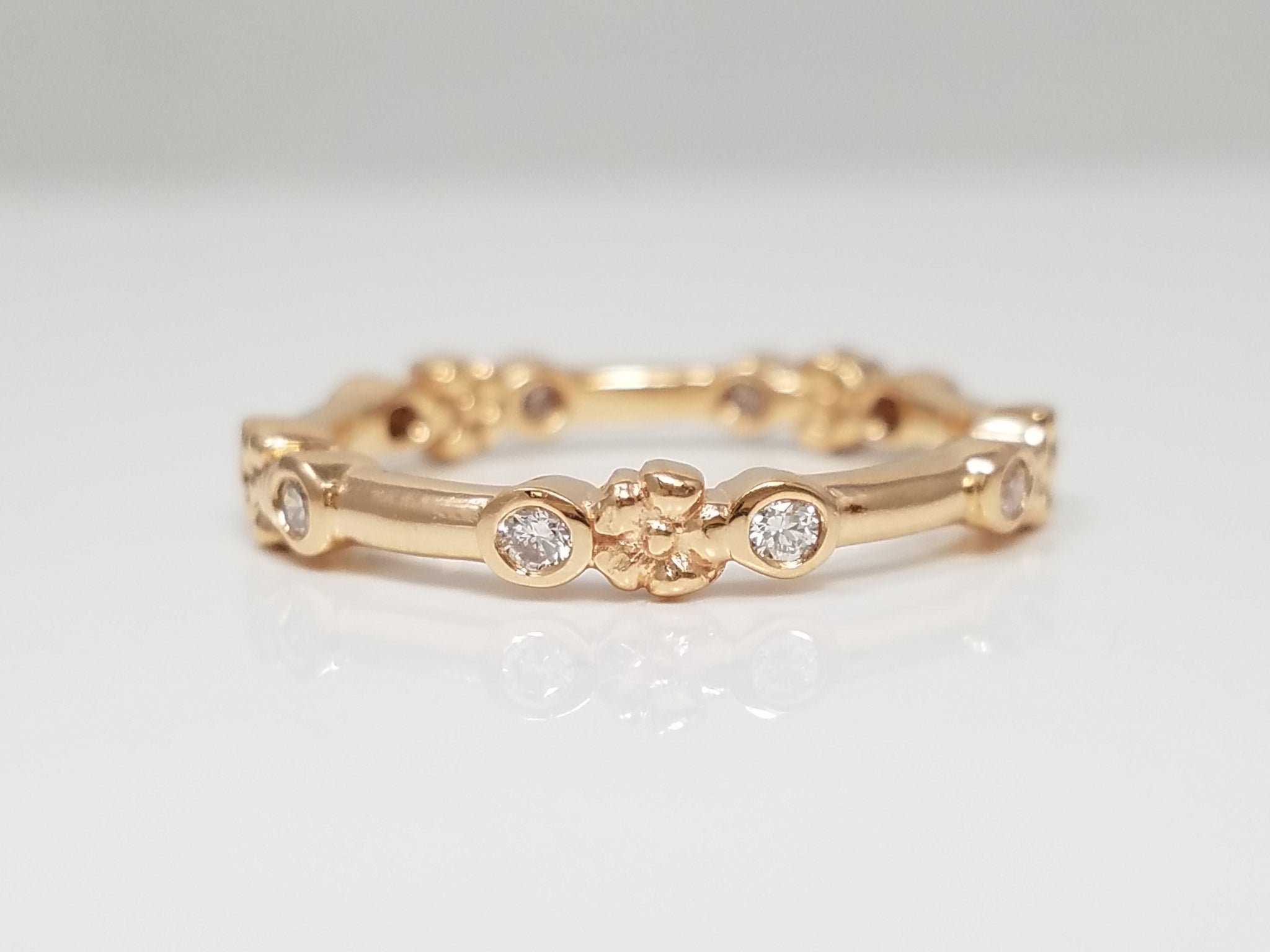 Enchanting 18k Rose Gold Natural Diamond Eternity Ring Band