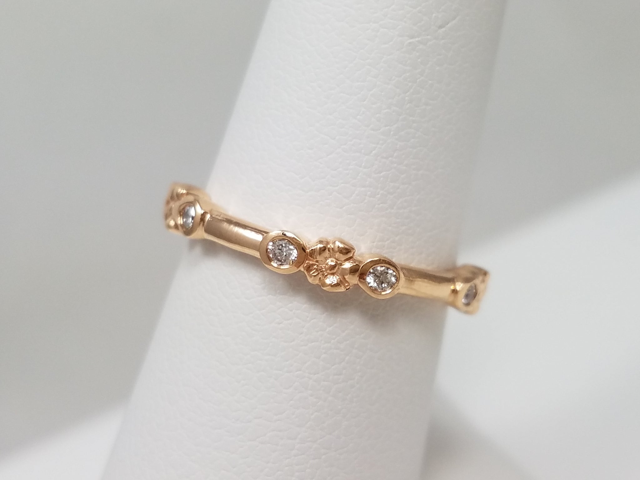 Enchanting 18k Rose Gold Natural Diamond Eternity Ring Band