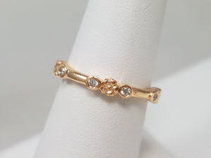 Enchanting 18k Rose Gold Natural Diamond Eternity Ring Band