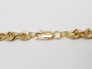 New! Amazing 18" Hollow 14k Yellow Gold Rope Chain Necklace