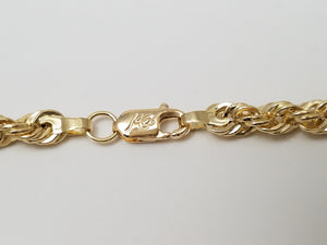 New! Amazing 18" Hollow 14k Yellow Gold Rope Chain Necklace