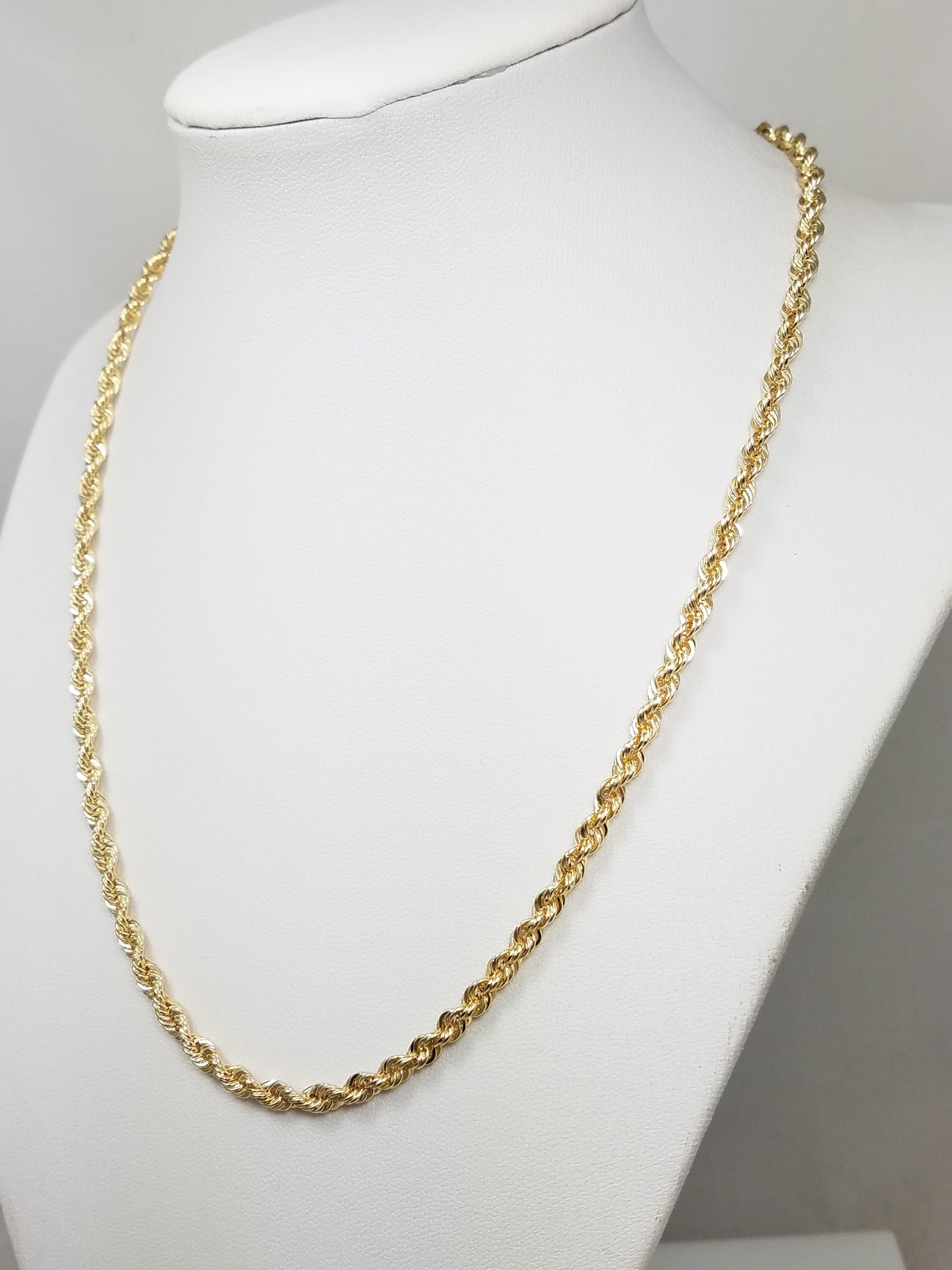 New! Amazing 18" Hollow 14k Yellow Gold Rope Chain Necklace