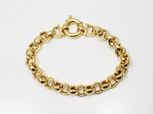 Flashy 7.5" 14k Yellow Gold Hollow Rolo Link Bracelet