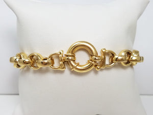 Flashy 7.5" 14k Yellow Gold Hollow Rolo Link Bracelet
