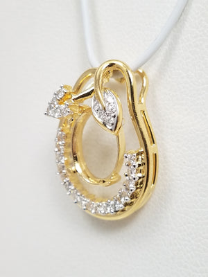 Glamorous 18k Yellow Gold Natural Diamond Pendant Mount