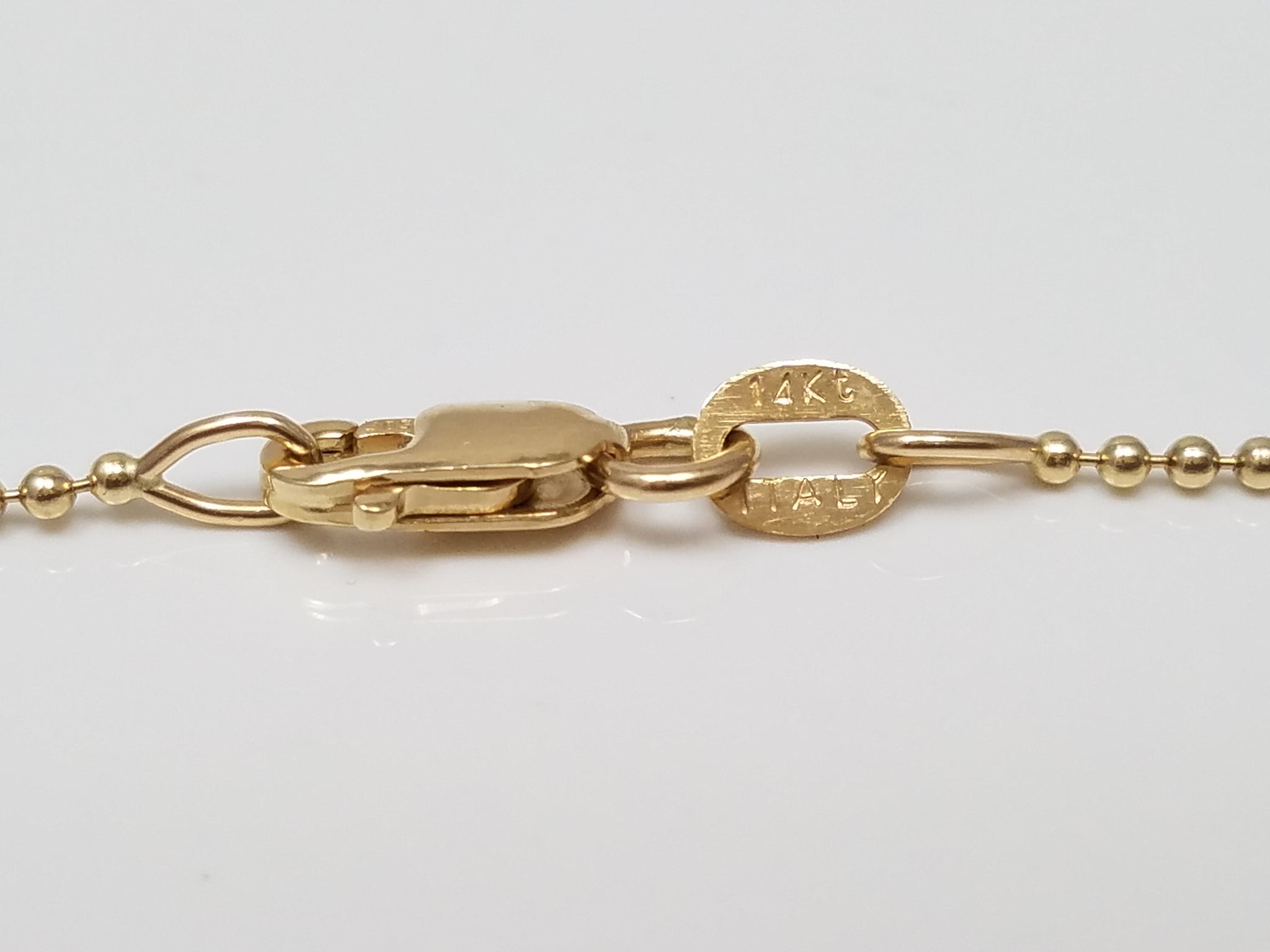 Cute 16" 14k Yellow Gold Microbead Chain Necklace