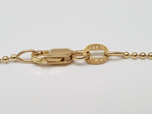 Cute 16" 14k Yellow Gold Microbead Chain Necklace