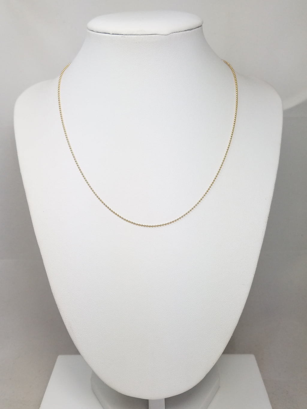 Cute 16" 14k Yellow Gold Microbead Chain Necklace