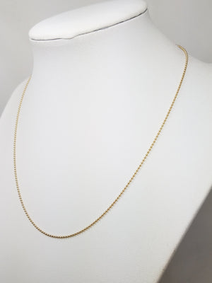 Cute 16" 14k Yellow Gold Microbead Chain Necklace