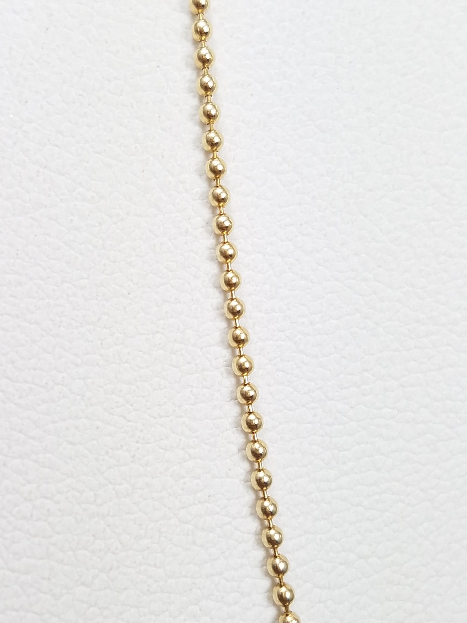 Cute 16" 14k Yellow Gold Microbead Chain Necklace